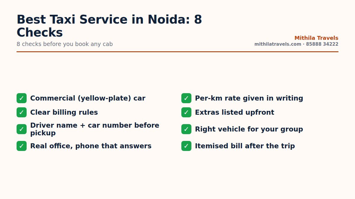 Checklist of 8 things to check when choosing the best taxi service in Noida