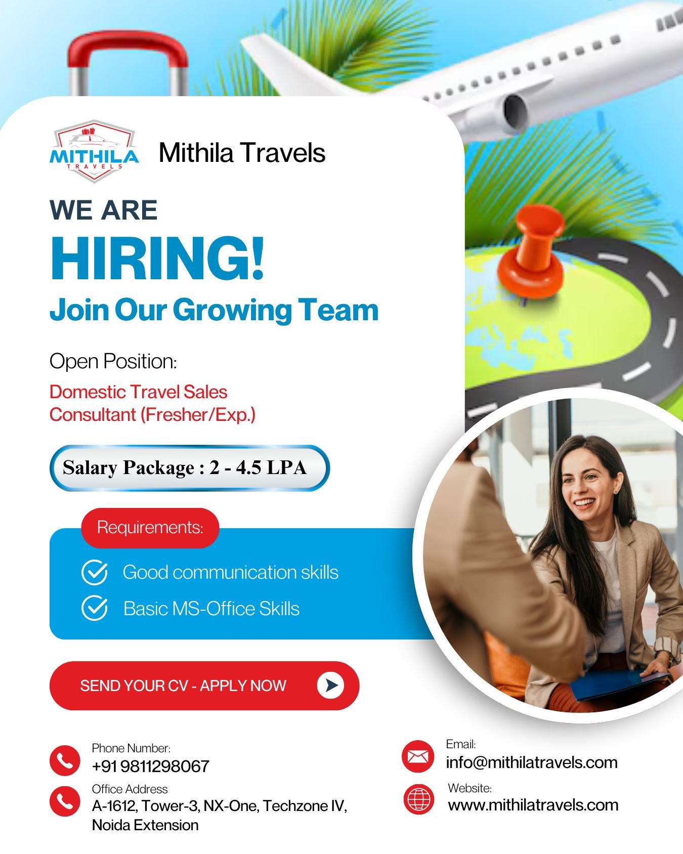 Urgent Hiring for Travel & Sales Executive